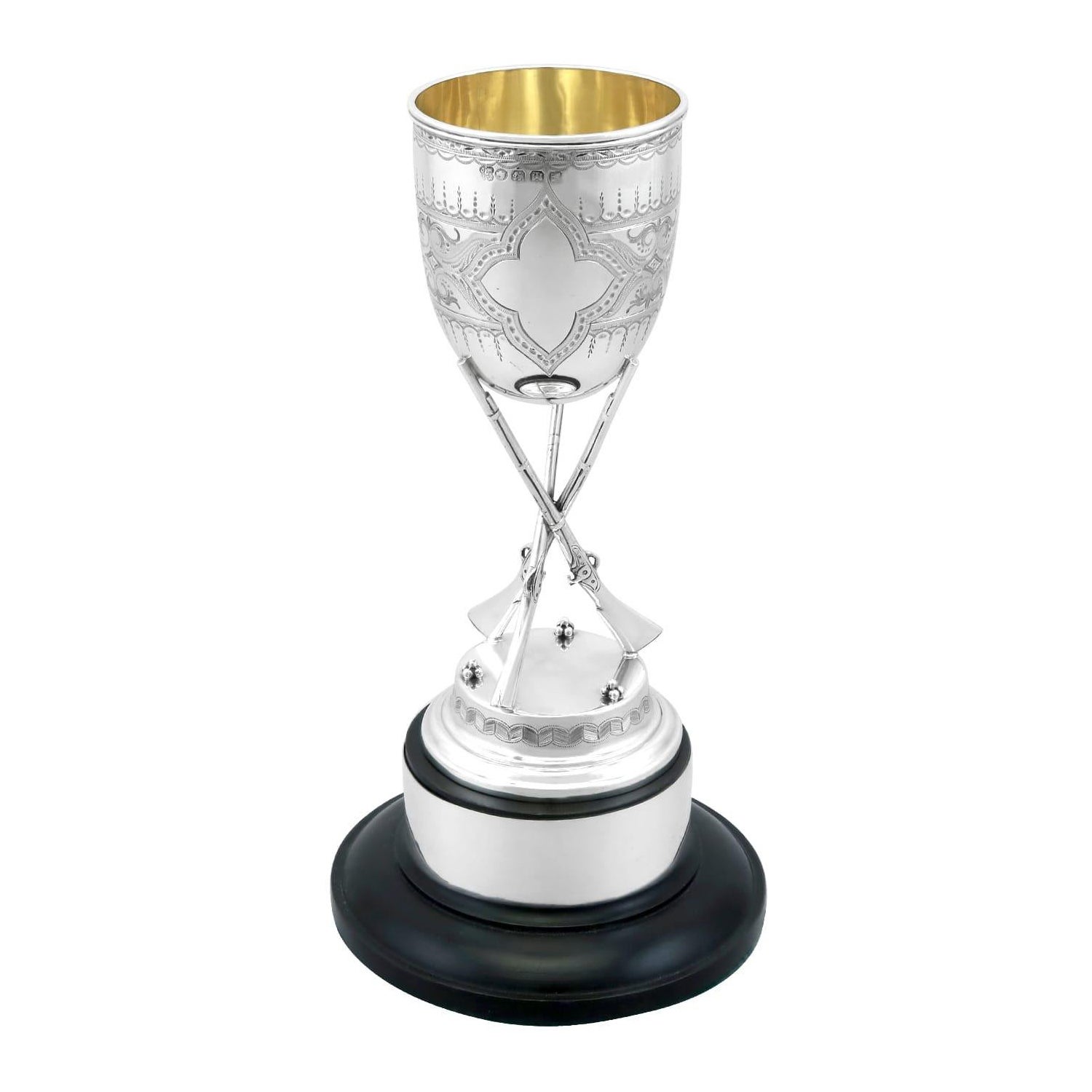 Antique Victorian Sterling Silver Rifle Presentation Cup (1868)