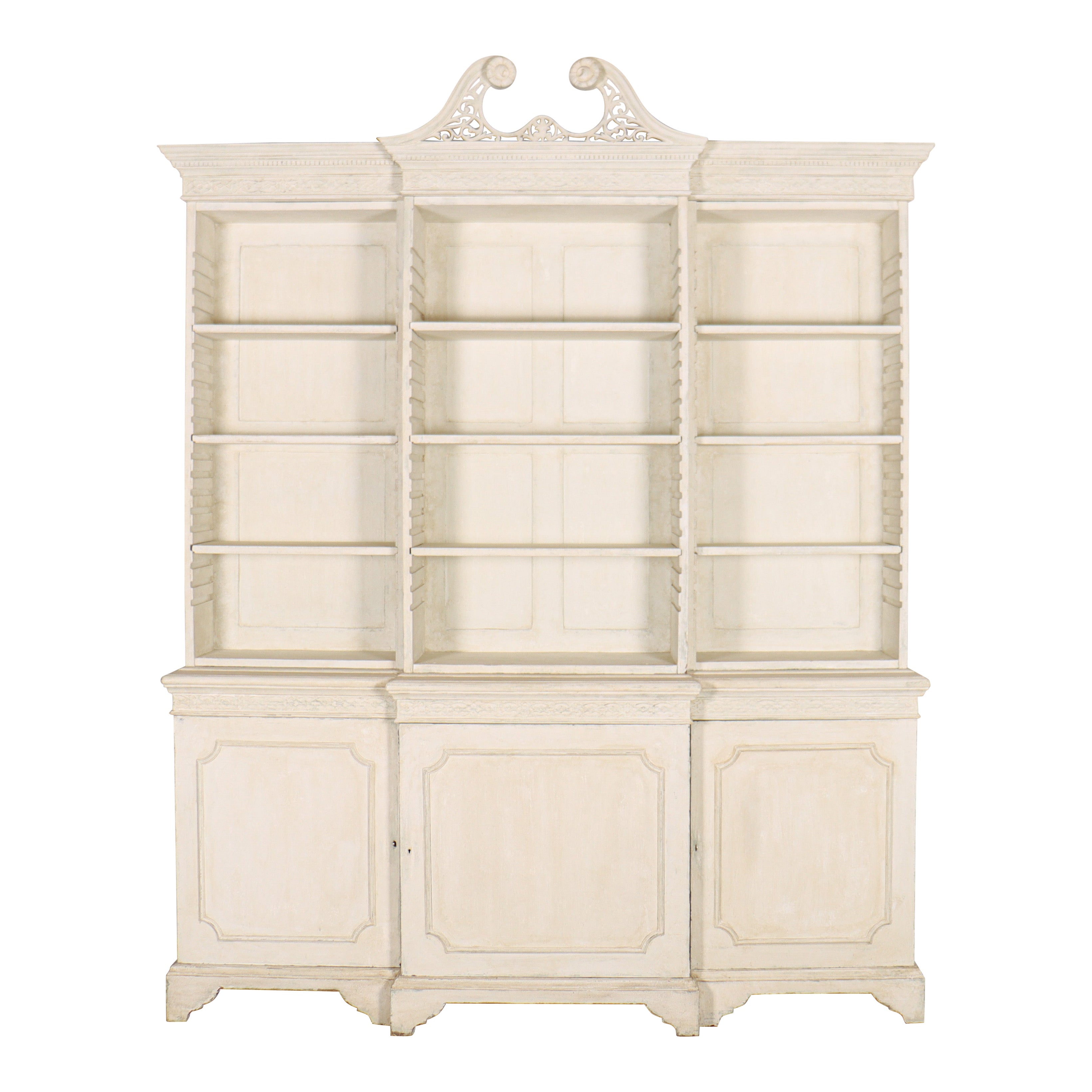 19th Century English Breakfront Library Bookcase