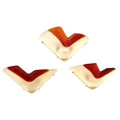 La murina Glass murano wall lighting 3 units, Italy 1980
