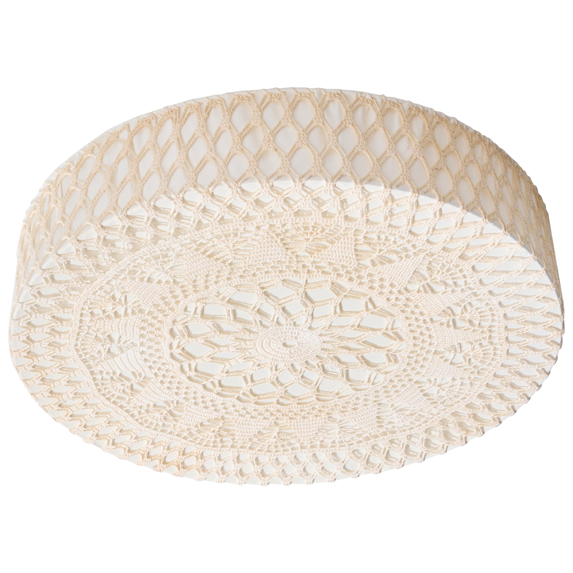 Swedish Designer, Flush Mount, Fabric, Sweden, 1970s For Sale
