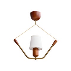 Design/One, Design-Light, laiton, teck, tissu, Suède, années 1950