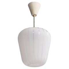 Swedish Designer, Pendant Light, Glass, Metal, Sweden, 1940s