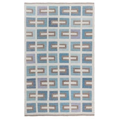 Modern Swedish Geometric Flat-Weave Wool Rug by Doris Leslie Blau