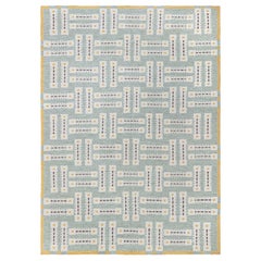 Schwedischer moderner geometrischer Flachgewebe-Teppich von Doris Leslie Blau