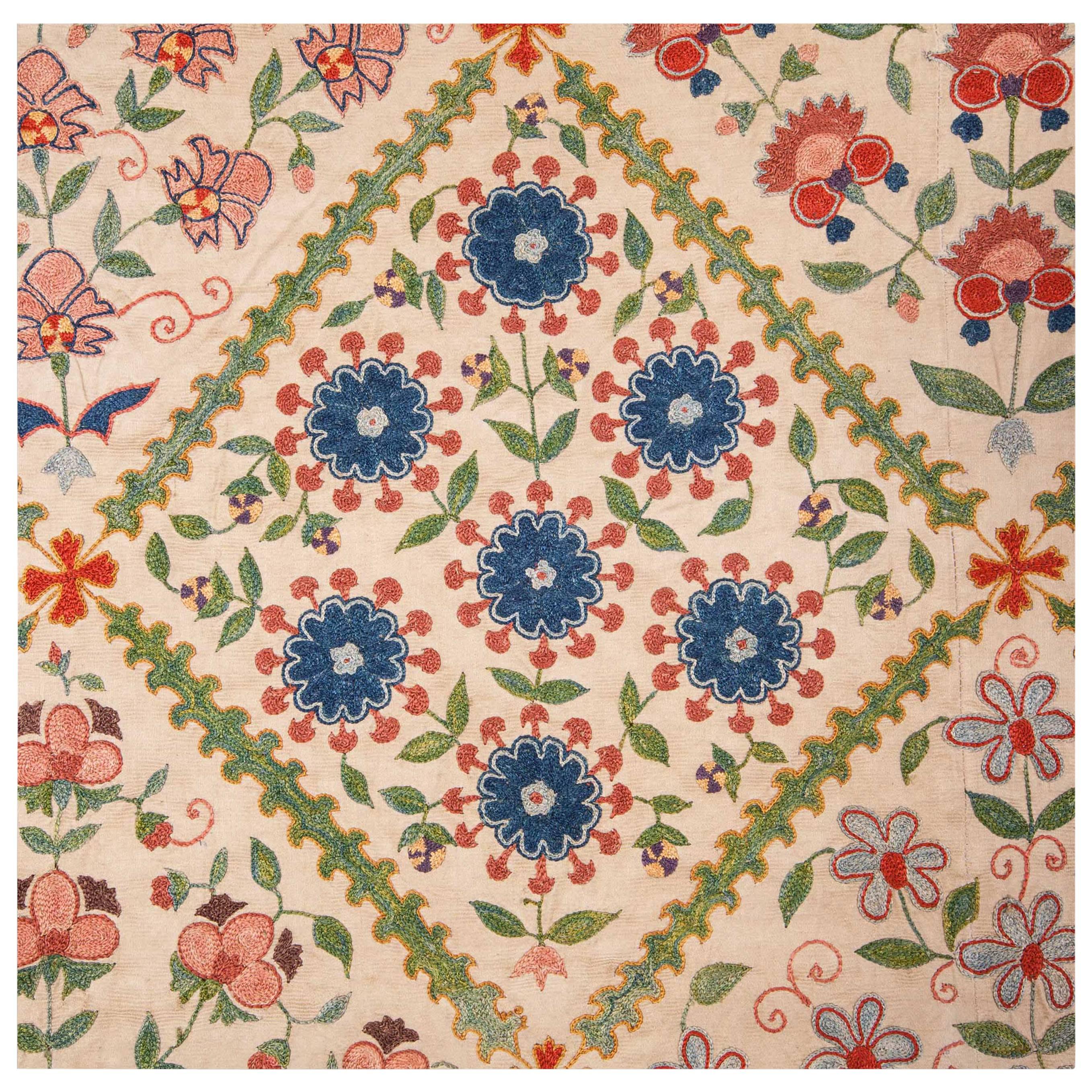 Contemporary Uzbek Silk Embroidery, Central Asia For Sale