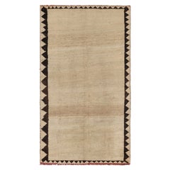 Tappeto persiano Gabbeh vintage, campo aperto con toni beige-marroni - Rug & Kilim