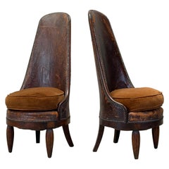 Pair of High Back Chairs by Maurice Dufrêne, 1930's