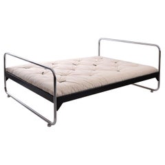 Modernist Futon Bed, Chrome Plated Steel, Lacquered Metal, Customizable