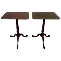 Superb Quality Pair of Antique Figured Mahogany Lamp/Bedside Tables