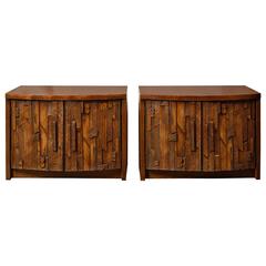 Brutalist Pair of Bedside by Lane, circa 1970 6