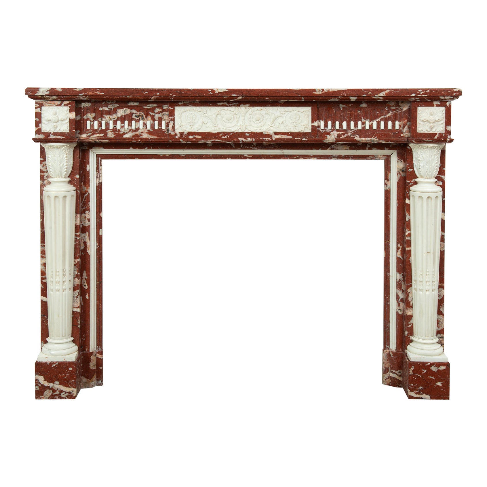 Camino Royal French Louis XVI Rouge de Languedoc e marmo di Carrara