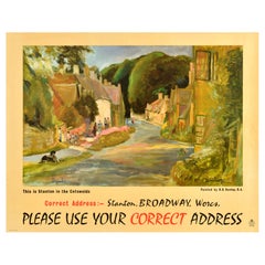Original Vintage General Post Office Advertising Poster Stanton Cotswolds Dunlop