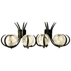 Mazzega Murano Glas Wandbeleuchtung Brutalist Pair , 1960er Jahre
