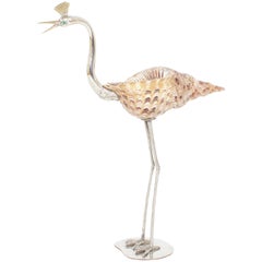 Vintage Midcentury Bird with Shell Sculpture by Binazzi