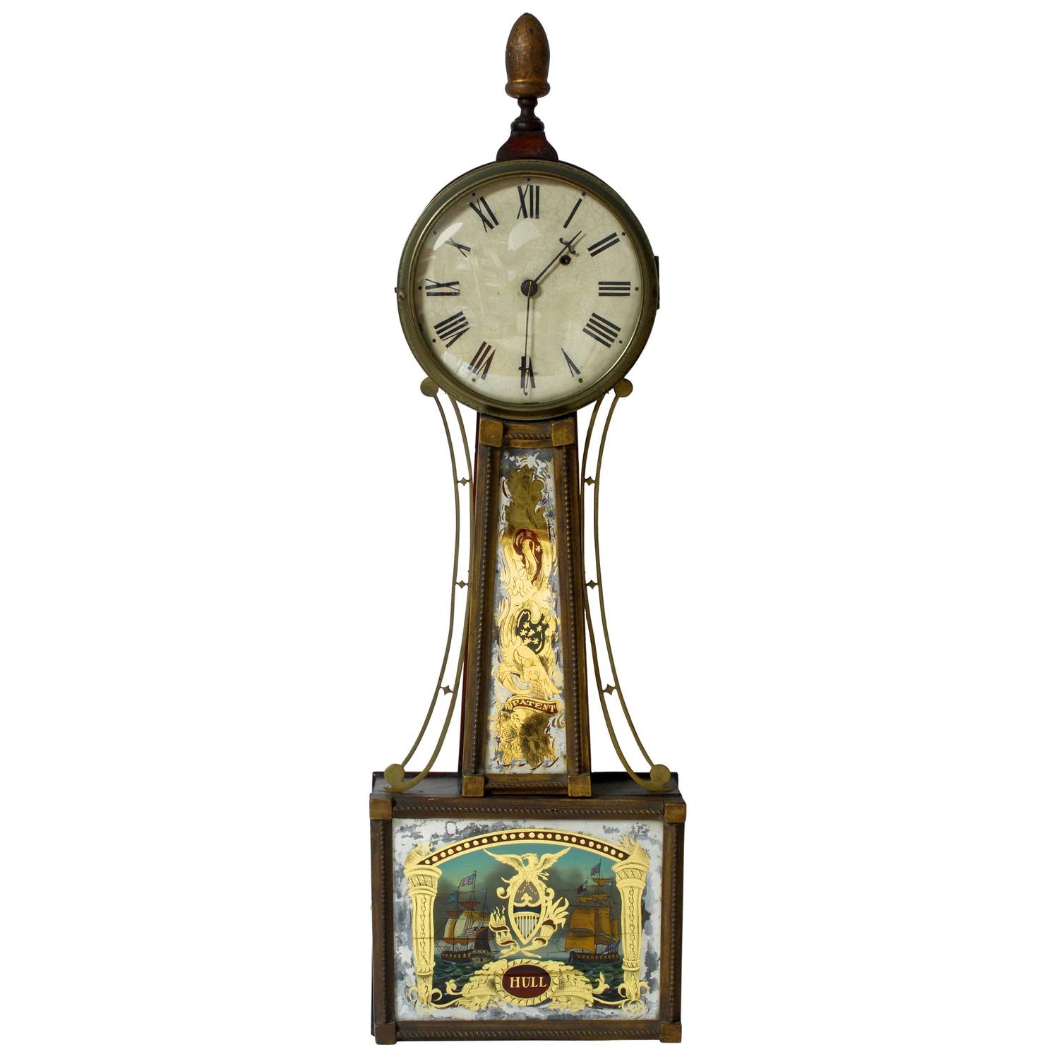 Banjo Clock, circa 1820, Antique Patent Timepiece at 1stdibs