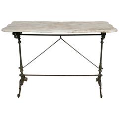 Antique Marble and Iron Patisserie Table