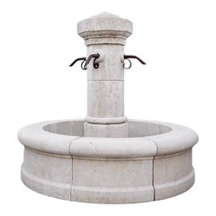 Contemporary French Limestone Central Fountain
