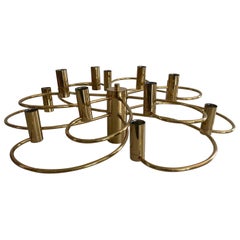 Mid-Century Modern 12-Armed Brass Body Flush Mount by Cosack, 1960s, Germany