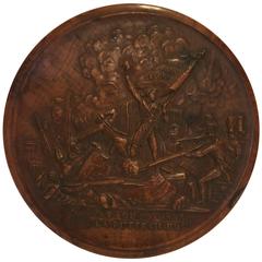 Pressed Wood Snuff Box Depicting the Battle of 30th March