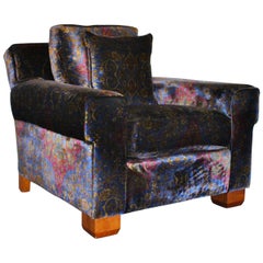 Ralph Lauren “Club” Armchair in Pearlescent Paisley Velvet