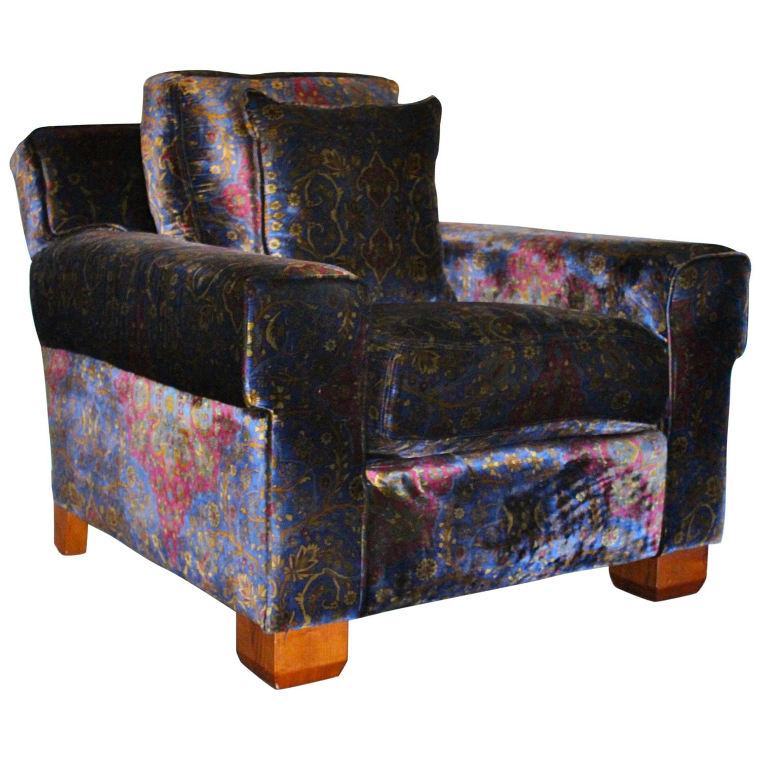 Ralph Lauren "Club" Armchair in Pearlescent Paisley Velvet ...