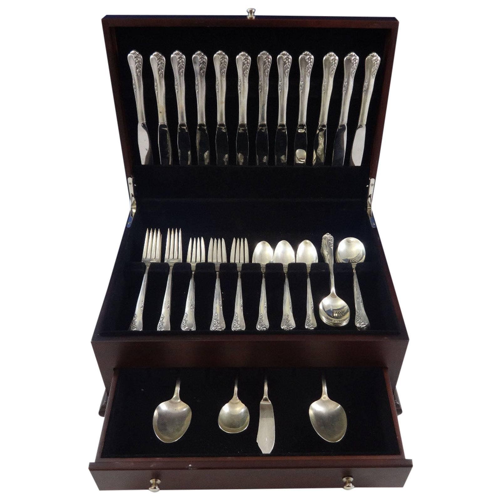 Engagement by Oneida sterling silver flatware set of 64 pieces. This set includes:

12 knives, 8 7/8