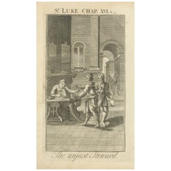 The Unjust Steward Engraving – Luke XVI Parable Scene 1735