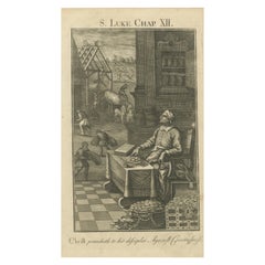 Parable of the Rich Fool Engraving – Luke XII Covetousness 1735