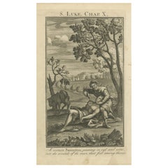 Good Samaritan Engraving – Luke X Helping the Injured Man 1735