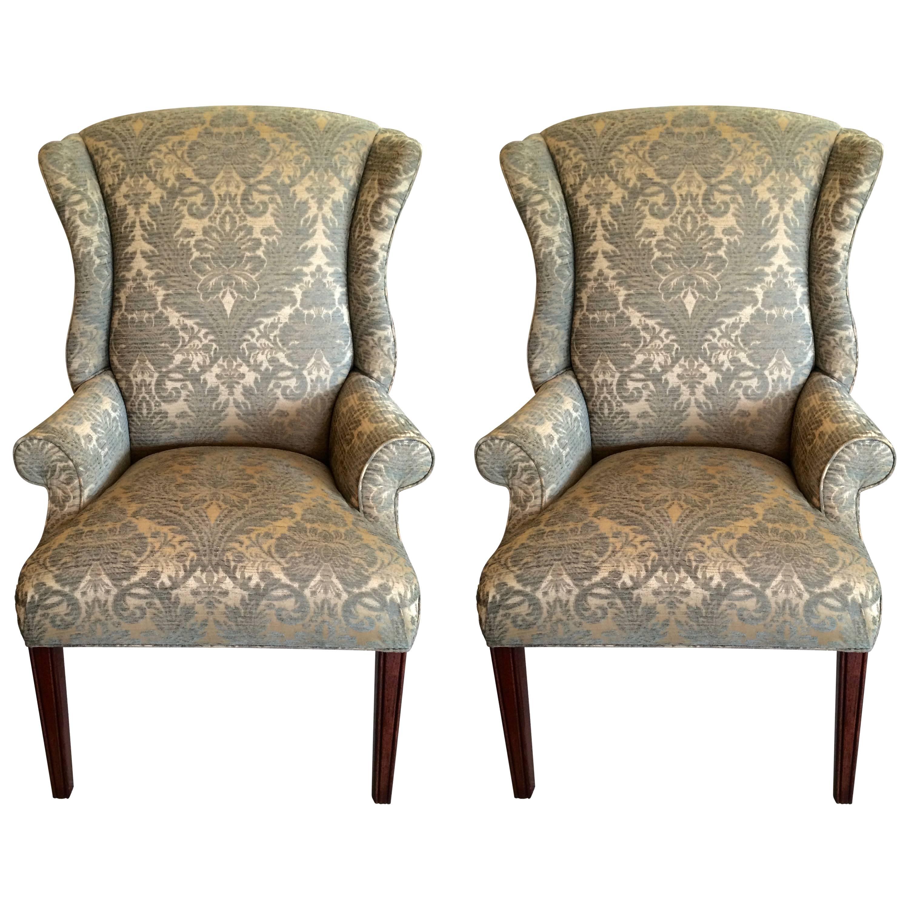 Pair of Regal Federal Style Wing Chairs