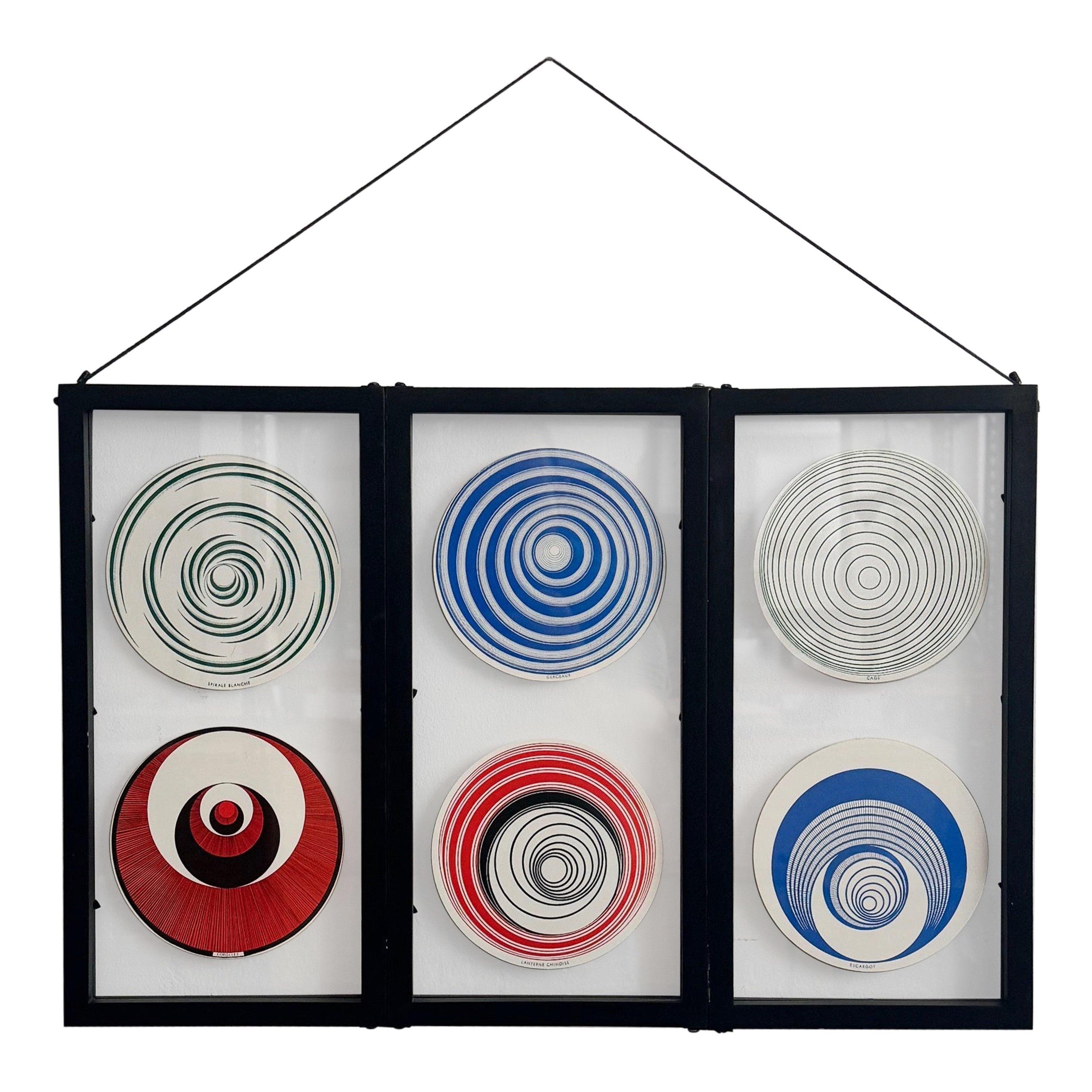 Ensemble de six rotoreliefs encadrés de Marcel Duchamp, 2000 en vente