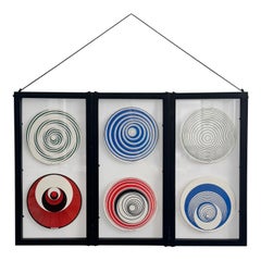 Ensemble de six rotoreliefs encadrés de Marcel Duchamp, 2000