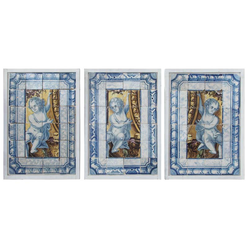 18th Century Rococo Tile Panel at 1stDibs