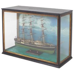 Vintage Handmade Boat Model Diorama 3