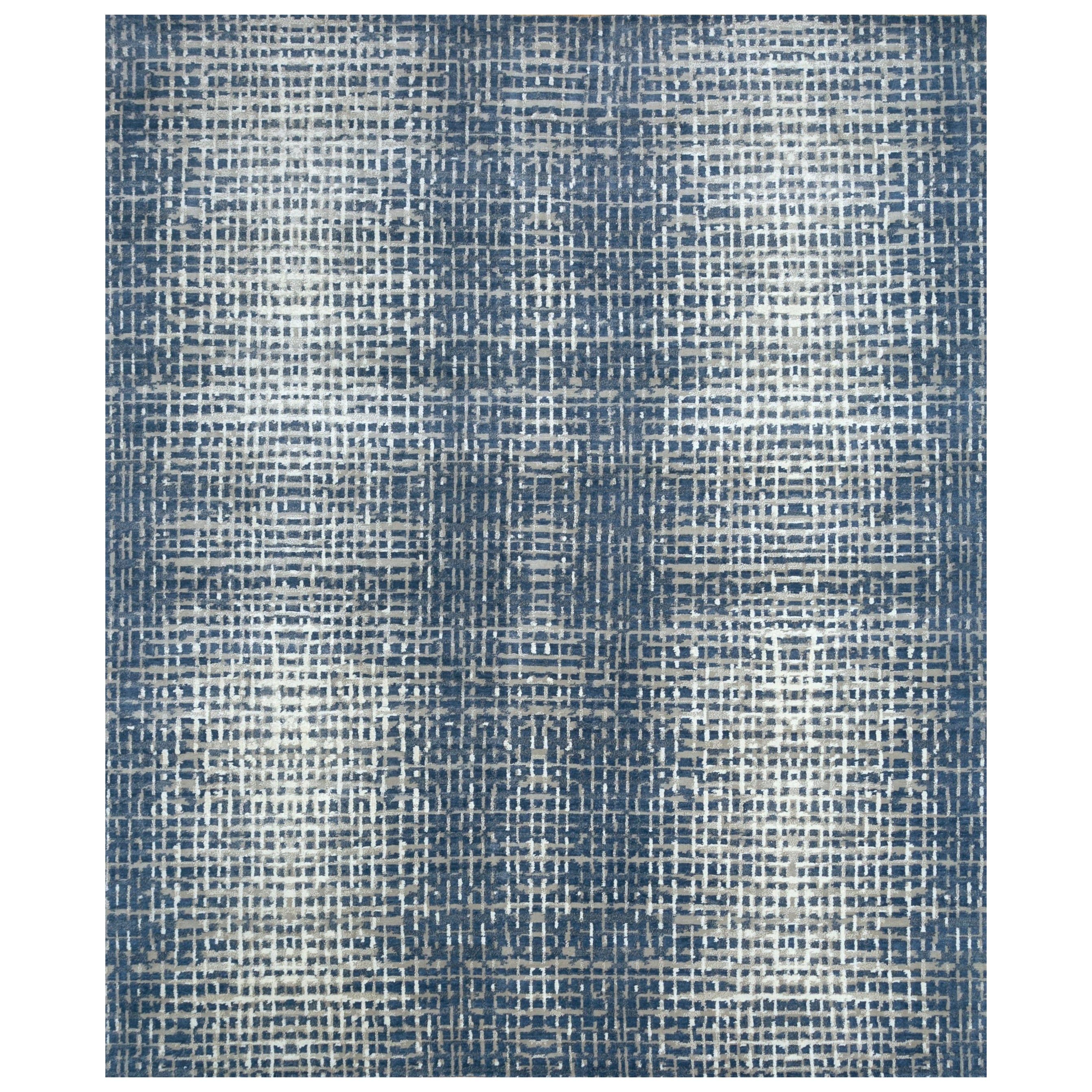 Jaipur Rugs 8x10 Piedi Tappeto annodato a mano in lana e seta Tappeto blu moderno