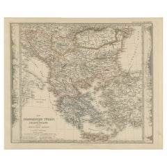 European Turkey and Greece Map – Balkans and Ionian Islands 1857