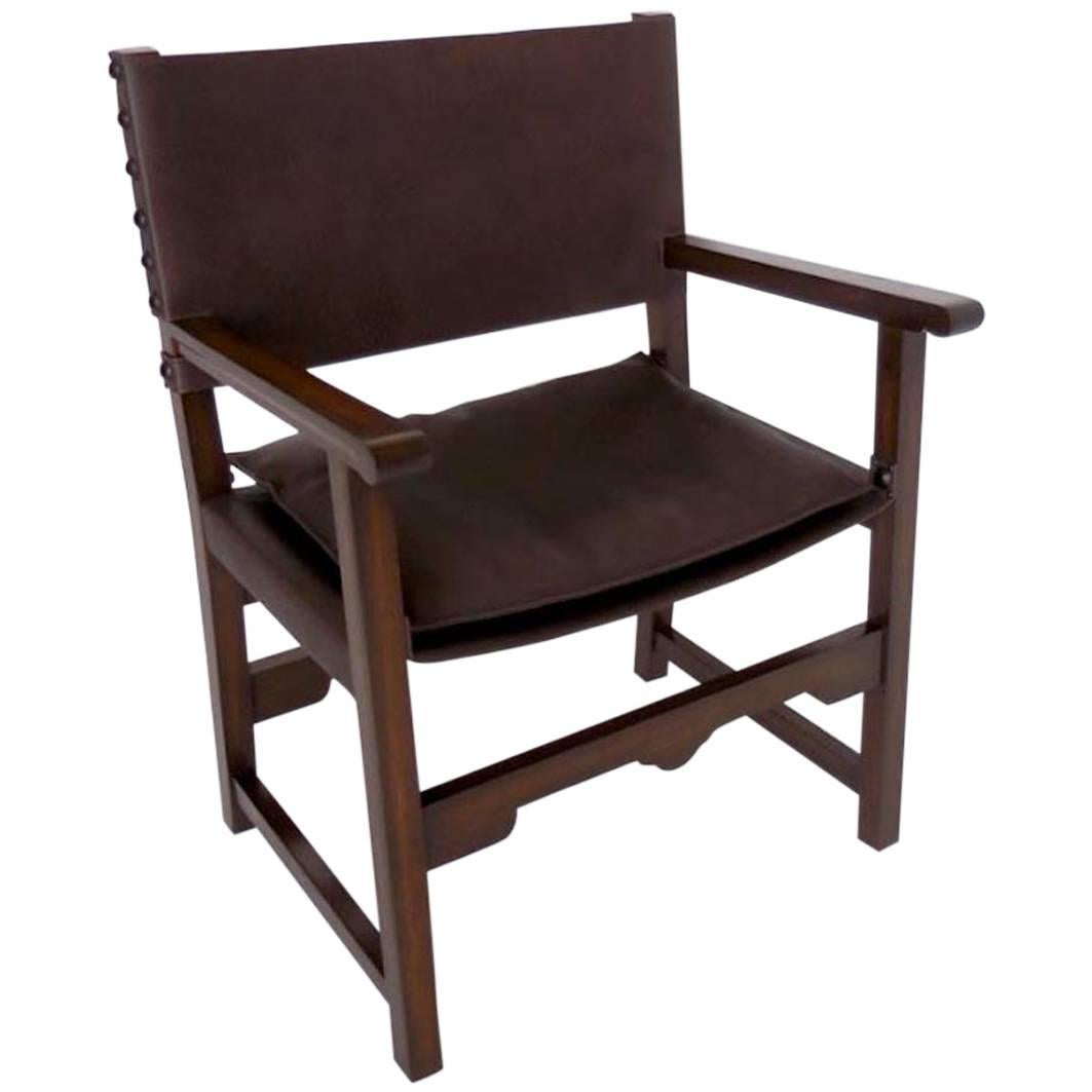 Dos Gallos Custom Leather Sing Chair For Sale