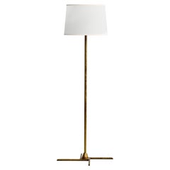 Designer danois, lampadaire, laiton, papier parchemin, Danemark, années 1930