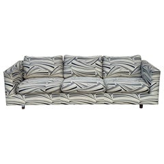 Late 20th-Century Tuxedo Sofa With Abstract Upholstery