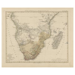 Southern Africa & Madagascar Antique Map – Beautiful 1857 Edition