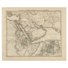 Antique Historic 1857 Map of North-East Africa & Arabia – Fine Engraving