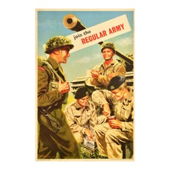 Original Vintage British Army Rekrutierung Poster Join The Regular Army Bereitstellung