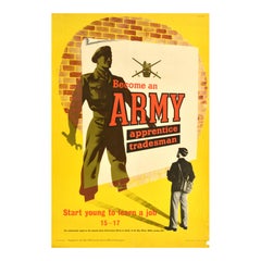 Original Vintage British Army Recruitment Poster Army Apprentice Tradesman