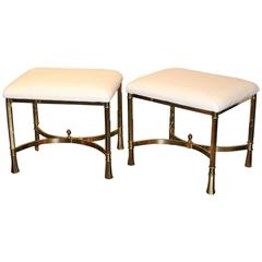 Pair of Late 20th Century Polished Brass Benches
