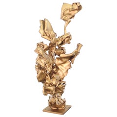 Vintage Twisted Metal Flakes Abstract Sculpture