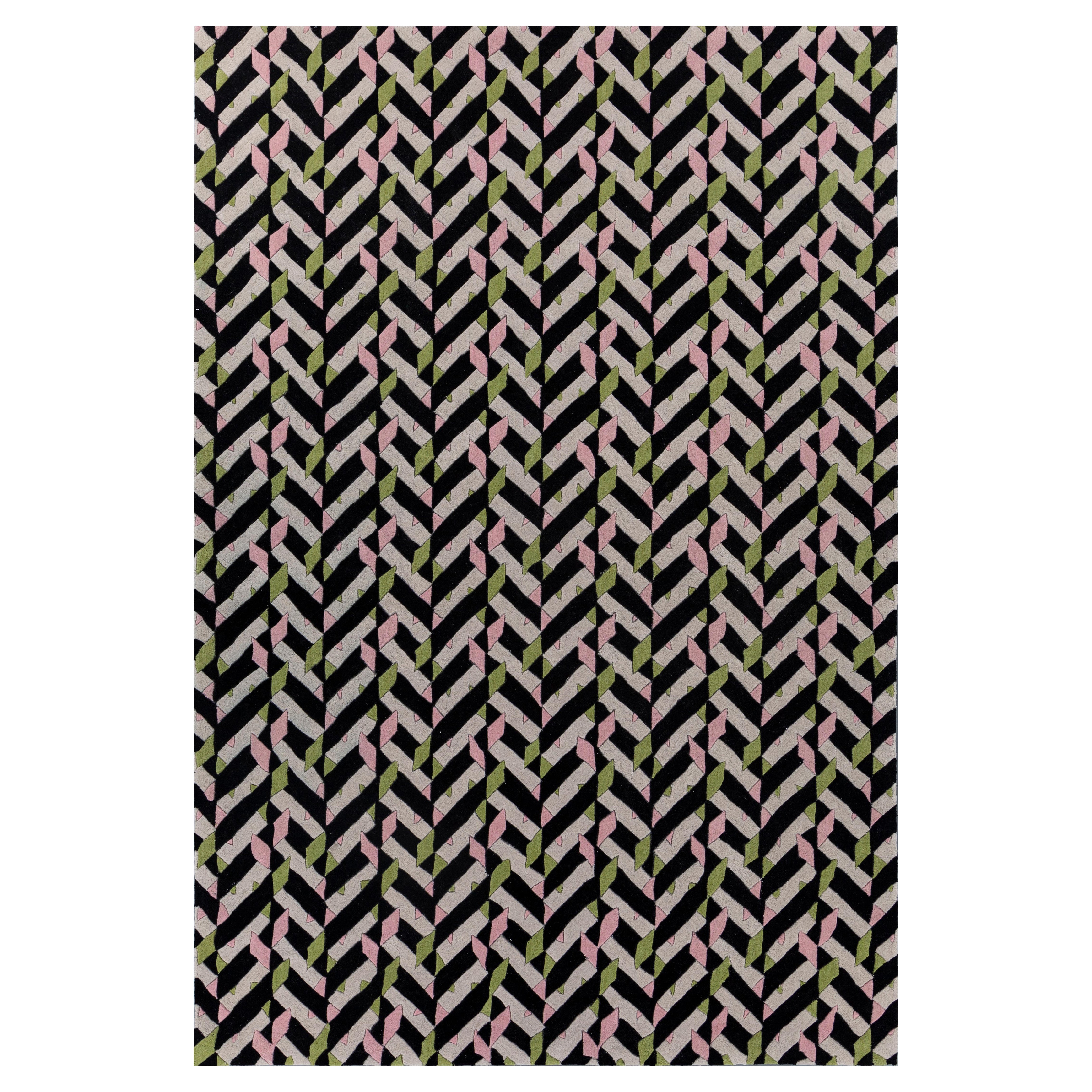 Jaipur Teppiche 4x6 Füße Hand getuftet Teppich Wolle Modern Grau Und Schwarz Teppich