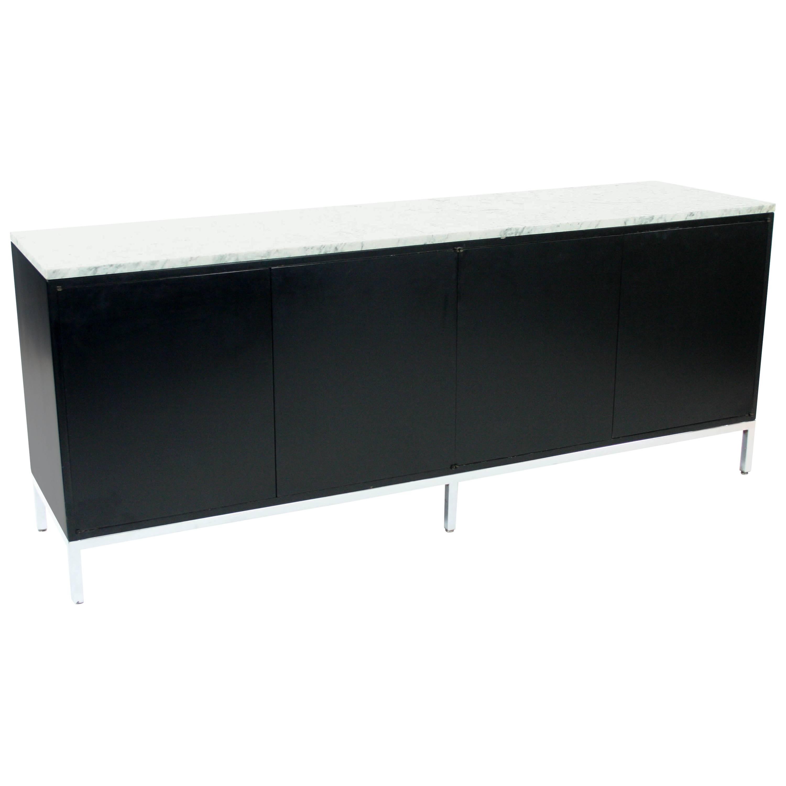 Modernist Marble-Top Credenza After Florence Knoll