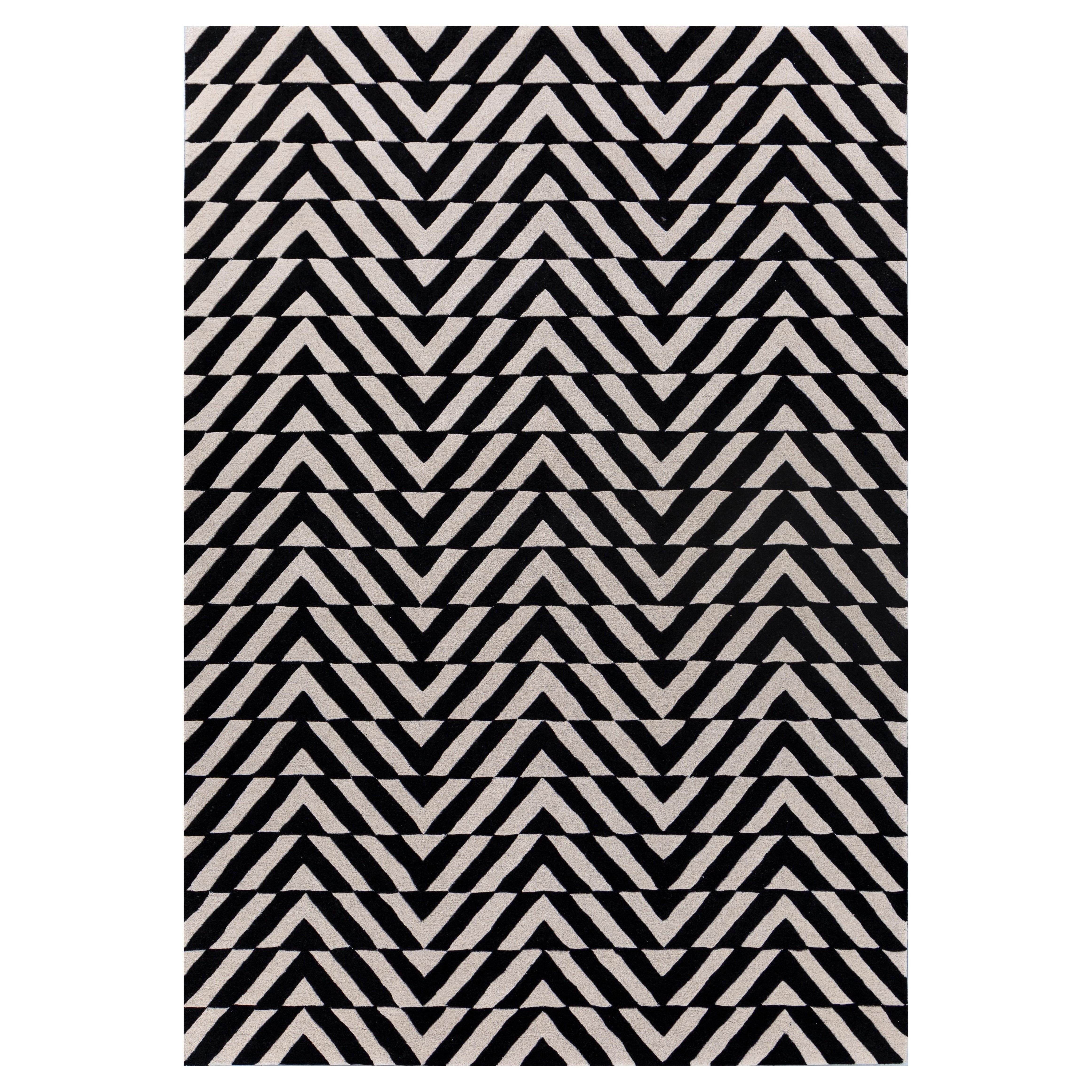 Jaipur Teppiche 4x6 Füße Hand getuftet Teppich Wolle Modern Grau Und Schwarz Teppich