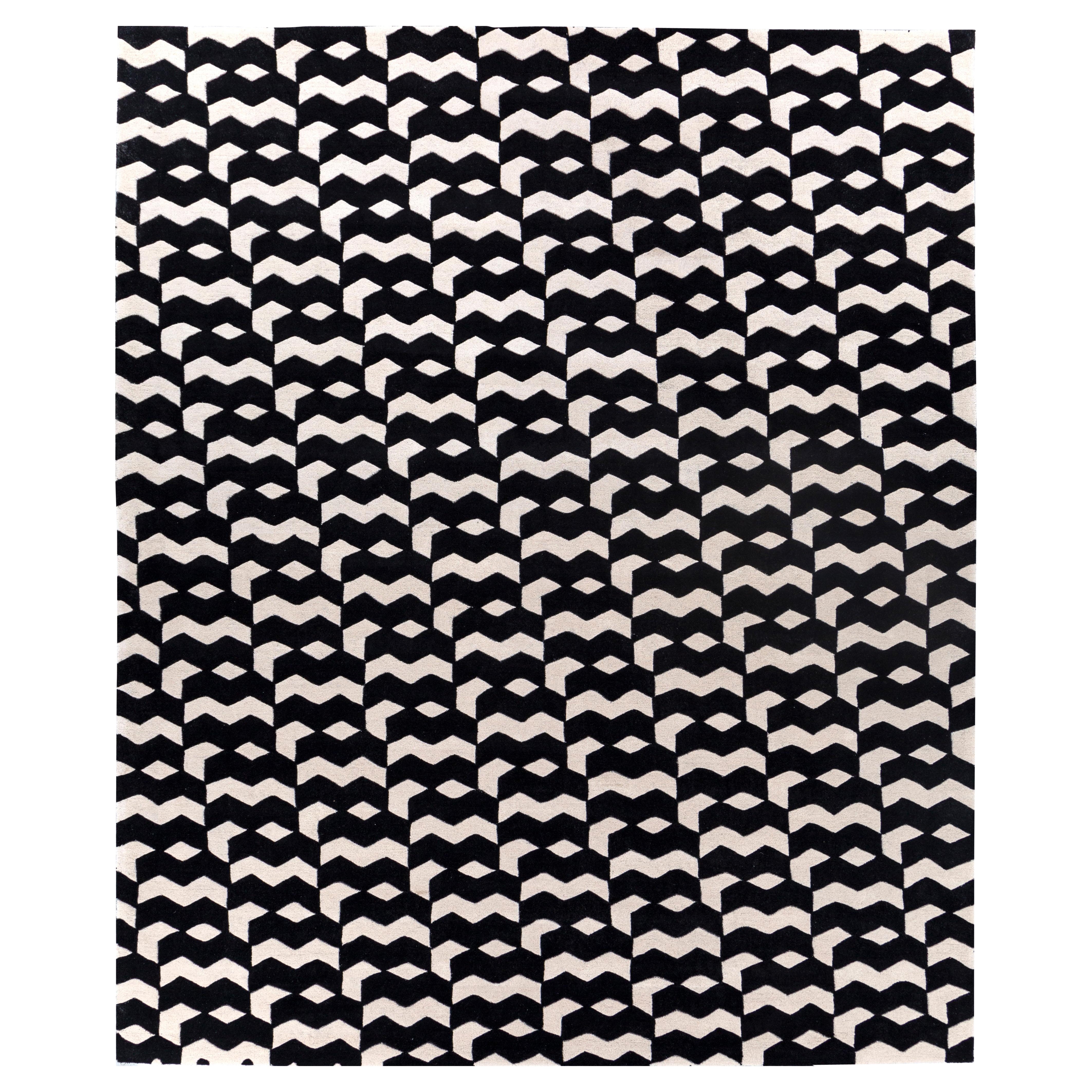 Jaipur Teppiche 4x6 Füße Hand getuftet Teppich Wolle Modern Grau Und Schwarz Teppich