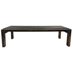 Substantial Slate Top Coffee or Cocktail Table Attributed to Paul Evans
